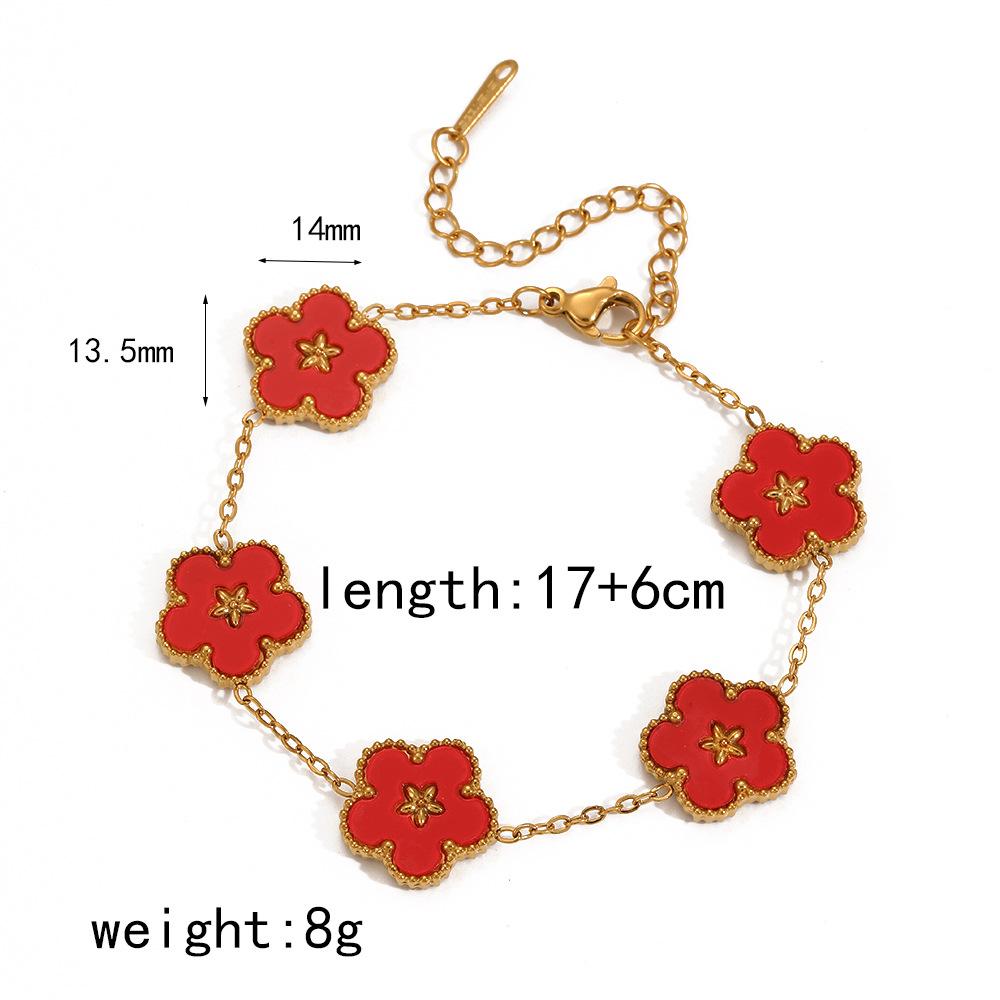 Браслет Liquan из 18-каратного золота с пятью цветами из нержавеющей стали, модный женский универсальный высококачественный браслет из рябчика, не выцветает