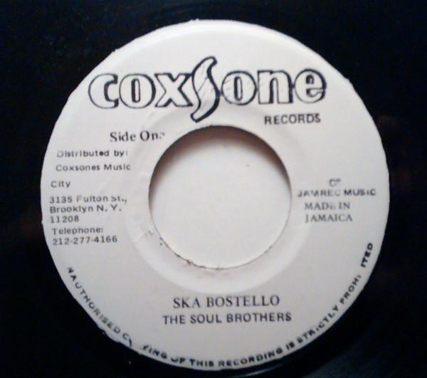 7-дюймовая пластинка SOUL BROTHERS DON DRUMMOND Ska Bostello Looking Through The NONE Coxsone Records Ямайка Регги Ска Даб Б/у