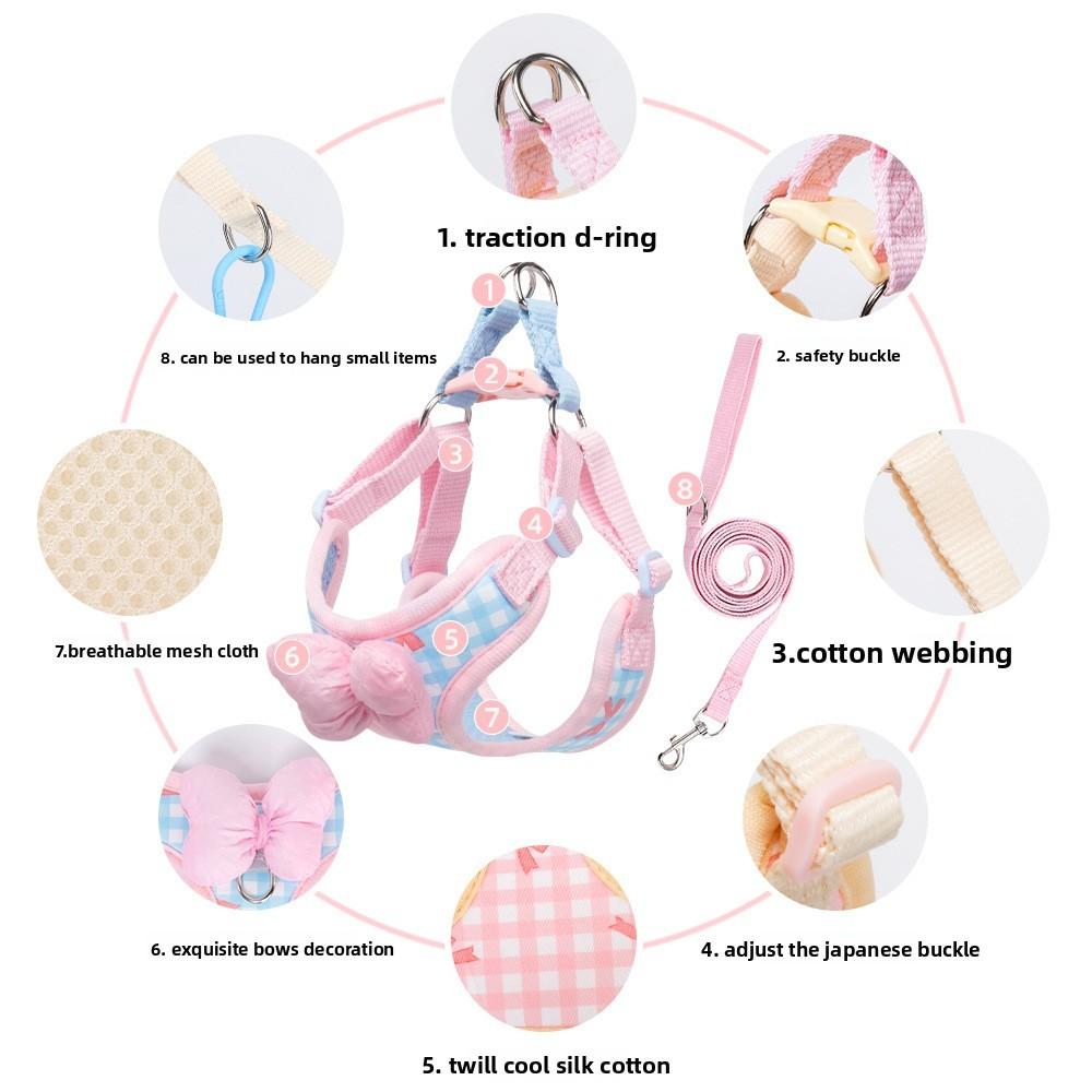 Dog Traction Rope With Bowtie Fabric Non Extensible For Walking And Training