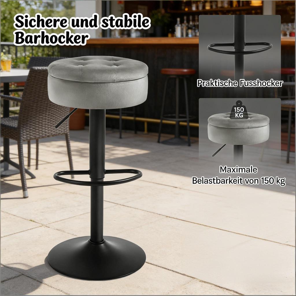 Stylish Breakfast Chairs, Dining Chairs, Living Room Chairs, Bar Stool with Storage Space (Only one bar stool is included)