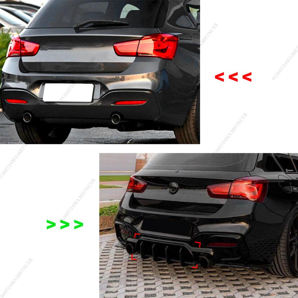 DF Style Rear Diffuser Bumper Lip For BMW 1 Series F20 F21 2015-2019 Deflector Tuning Accessories Spoiler
