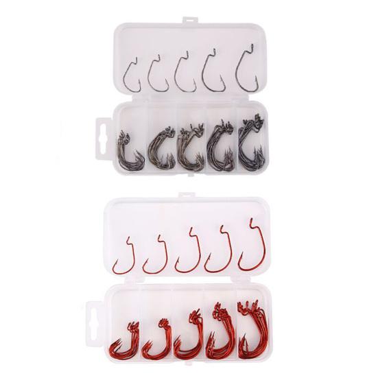 50 шт. Рыболовный крючок с коробкой для хранения, нержавеющий, устойчивый к коррозии, простой в использовании, с бородкой, для ловли карпа, рыболовные снасти для рыбалки на открытом воздухе