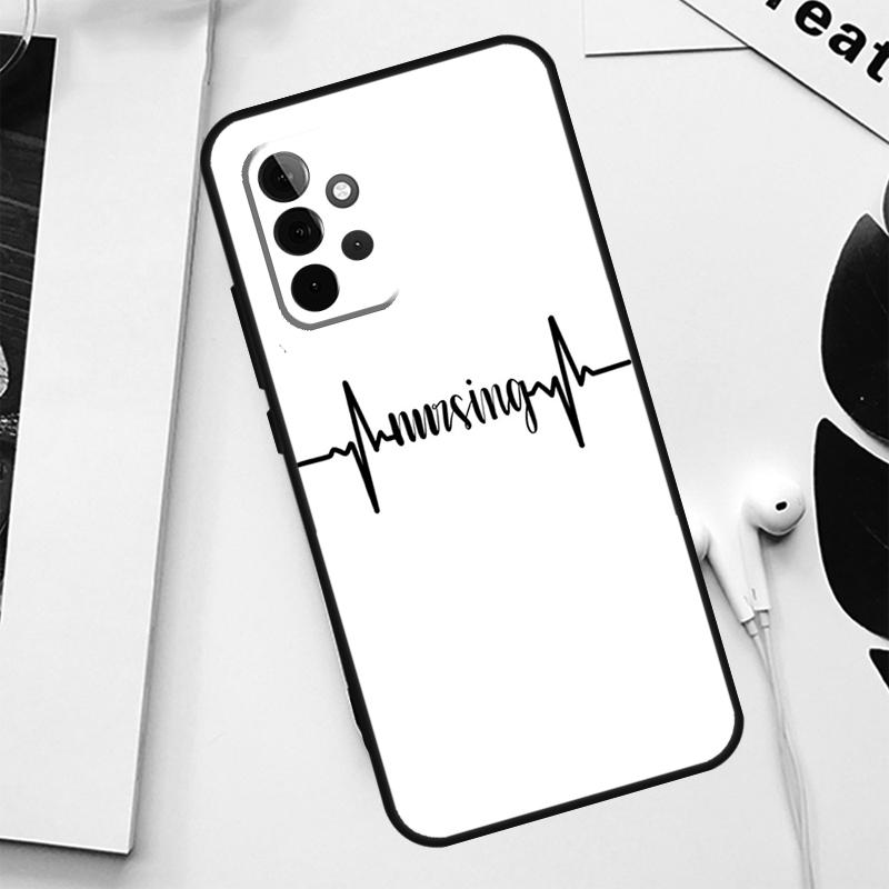 Чехол для телефона Samsung Galaxy A52 A22 A32 A54 A34 A14 A55 A35 A15 A53 A33 A13 A05 A06 A16 с рисунком "Сердцебиение медсестры"