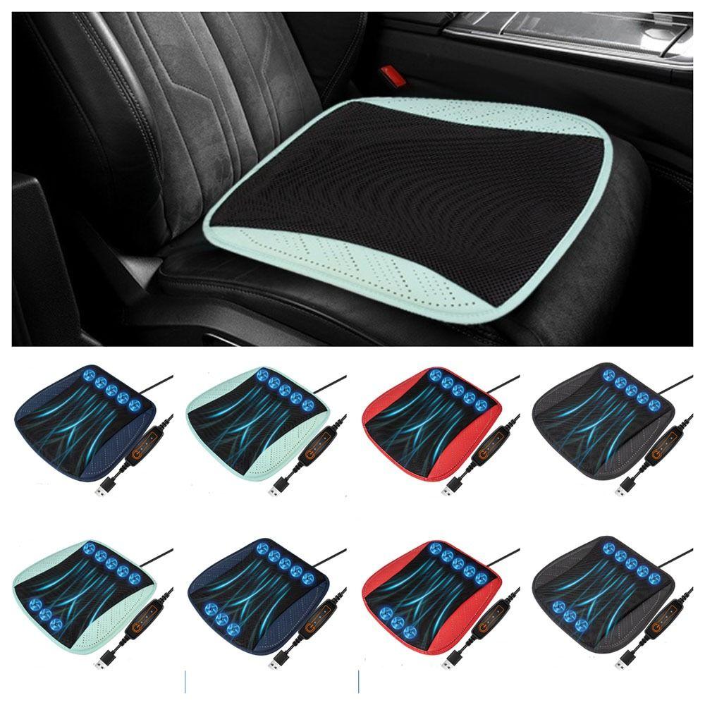 3-Speed Car Ice Silk Seat Cushion with 8/5 USB Fans Car Seat Cooling Pad Truck Seats
