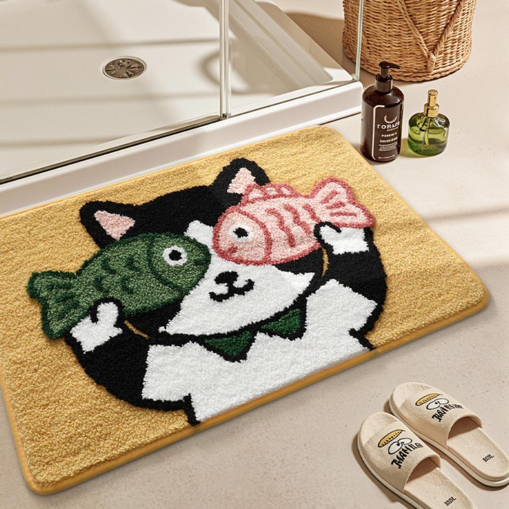 Cute Animal Plush Rug Panda Cat Peacock Machine Washable Bath Rug New Bathroom Rug Bathroom