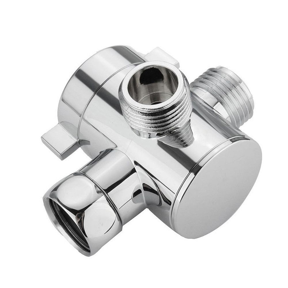 1/2 Inch Bathroom Adjustable Switch 3-Way Connector Shower Head Shunt Diverter Valve T-adapter