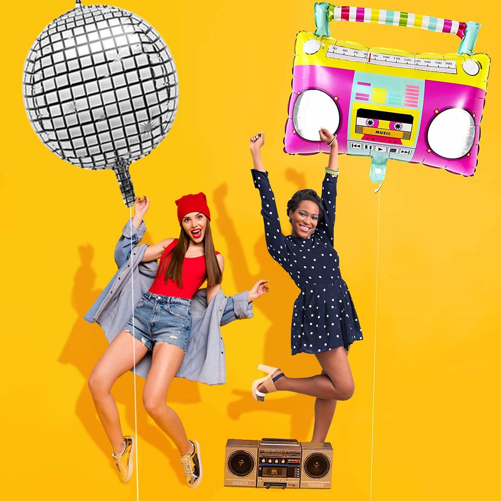 119 шт. 4D радио шары Назад в 80-е 90-е годы тематический воздушный шар гирлянда арочный комплект дискотека ретро хип-хоп реквизит для фотосессии карнавальные вечерние украшения