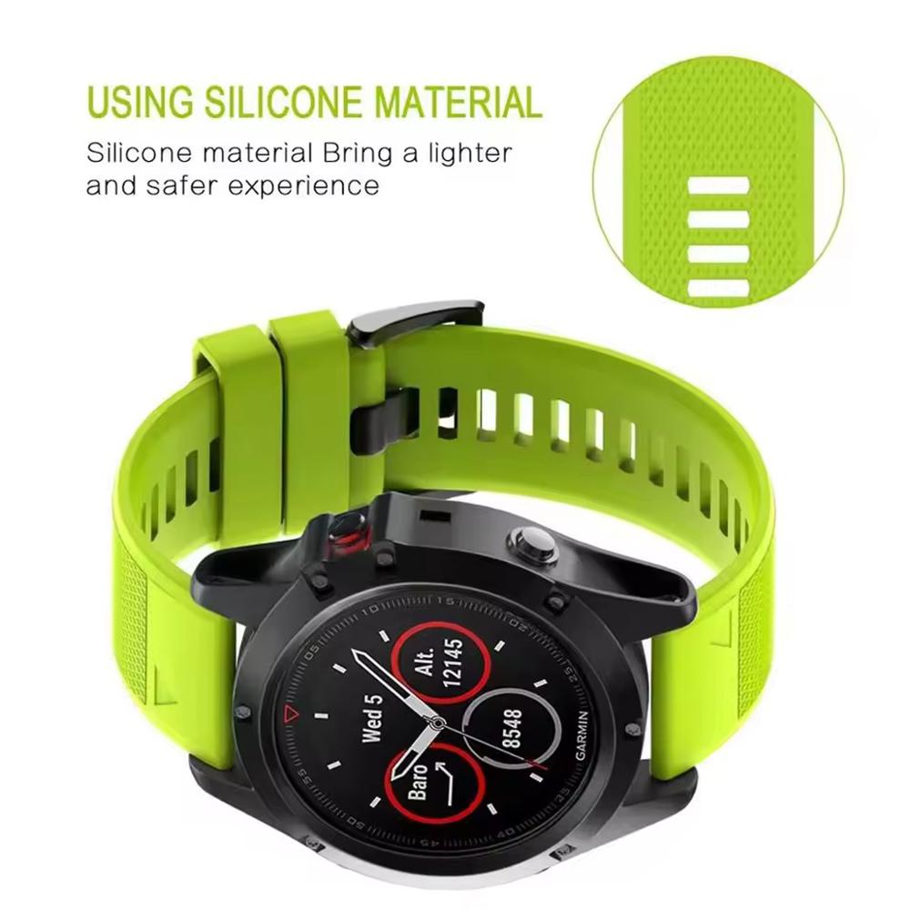 Силиконовый ремешок QuickFit 22 мм 26 мм для часов Garmin Fenix 8pro 7 7X E 6X 6 Pro 5 5X Plus Epix/Enduro/Descent Mk2i/Instinct 3