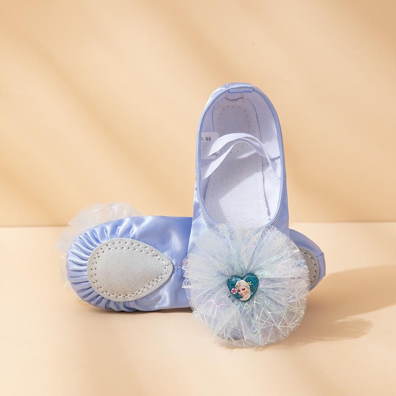 Эльза Розовые Балетки с Кошачьей Лапкой для Девочек - Мягкая Подошва, Танцевальная Обувь без Шнурков