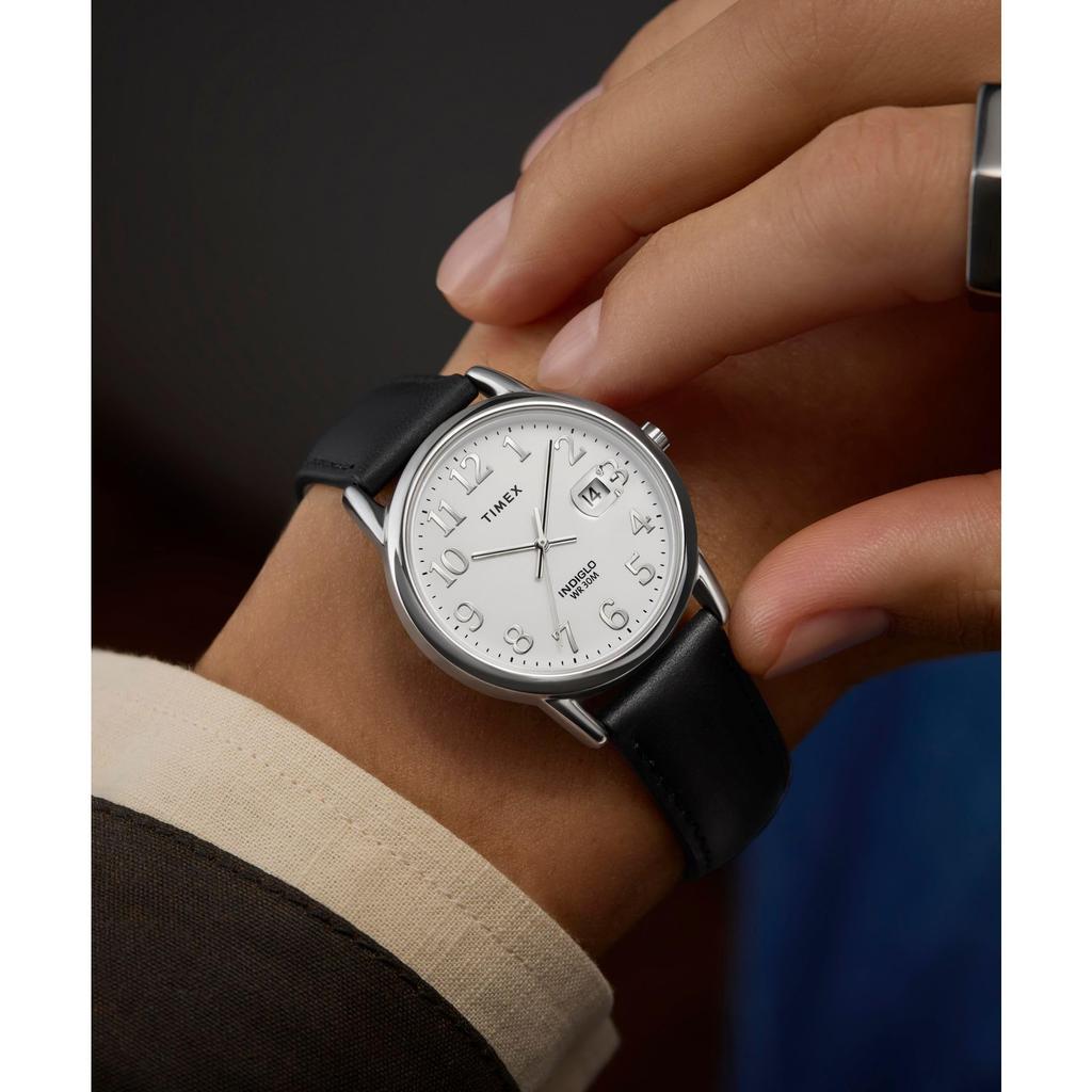 TIMEX Часы для легкого чтения 35 мм Черный Серебристый Тон Белый C Легко читаемые наручные часы