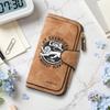 Vintage Print Long Wallet Multi Card Holder Portable Purse for Daily Use
