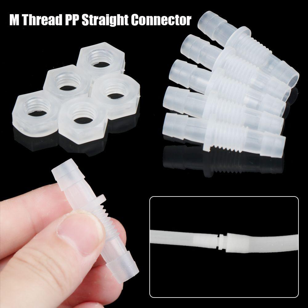 5pcs PP Air Pump Pagoda Joints Hose Fittings Thread Hex Nut Fish Tank Adapter Straight Connectors