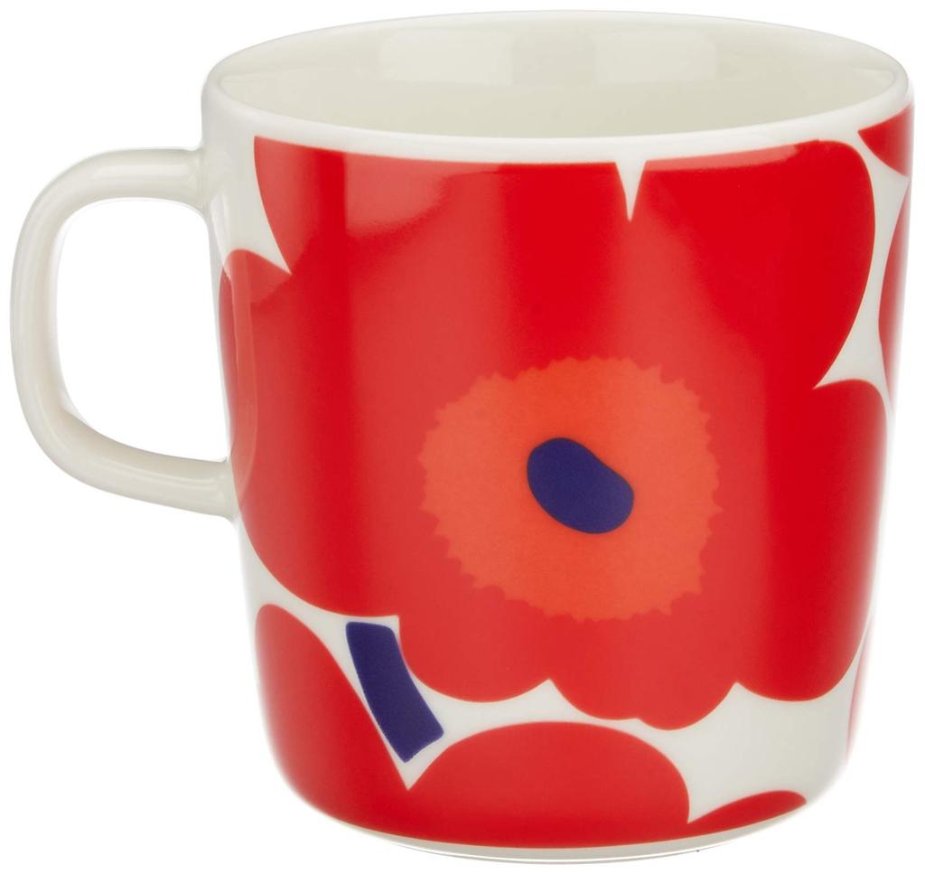 Кружка Marimekko Unikko Белая и 67719 001, Красная, 400 мл, (Использовал)