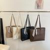 Soft Pu Ribbon Tote Bag For Women With Inner Pockets And Crossbody Strap For Commuting