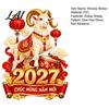 Auspicious Cloud And Lantern Decor 2027 Zodiac Sheep Sticker Vietnamese Happy New Year Static Window Non Adhesive Glass Clings Decal Removable