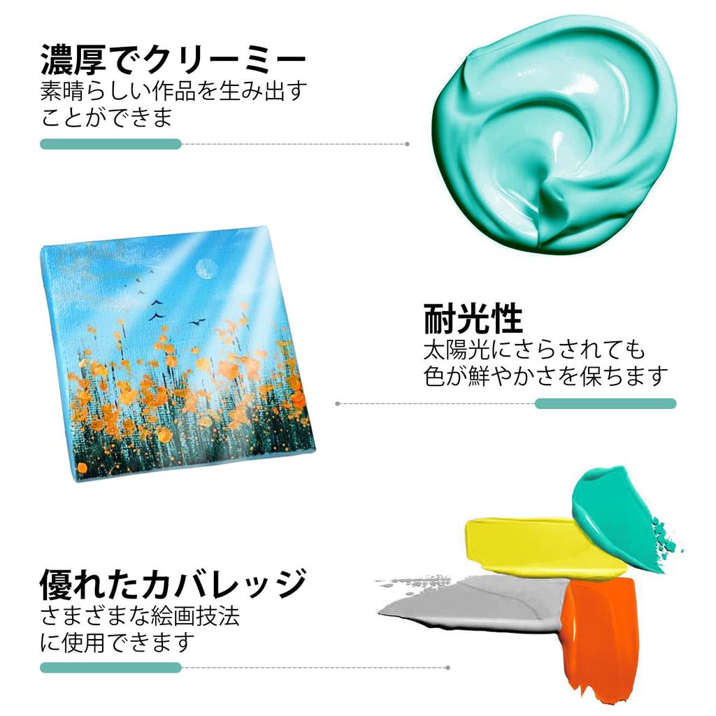 JusArt Acrylic Paints 24 Colors Acrylic Paint Set 250ml Large Bottle Metallic Gold and Safe Quick Dry Waterproof Durable Professional Craft Paint Kit