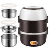 Mini Electric Rice Cooker Stainless Steel 2/3 Layers Steamer Portable Meal Thermal Heating Lunch Box Food Container Warmer