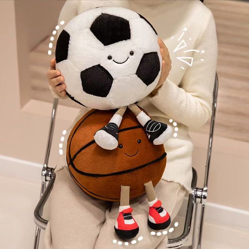 25cm Latest Basketball and Football Doll Simulation Stuffed Plush Toy Cartoon Anime Cute Doll Gift boys and girlsfor Fun Doll