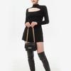 Michael Kors Сумка через плечо Хизер Классическая Однотонная Для поездок на работу Логотип с буквами Модная Обновленная Кожаная Маленькая Квадратная На цепочке Конверт Crossbody Женская Черная
