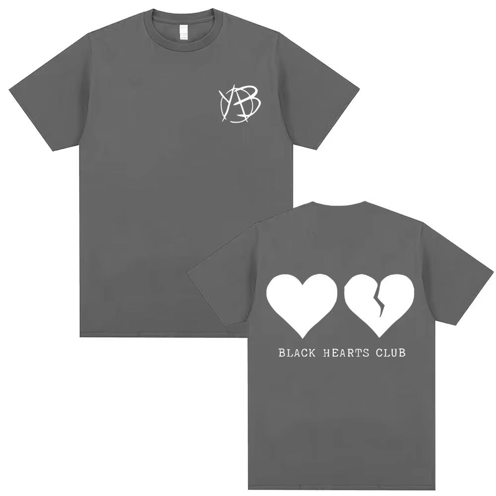 Singer Yungblud Black Hearts Club Tshirt Unisex Women Rock Vintage Oversized Short Sleeve Top Male Pure Cotton Printed T Shirts
