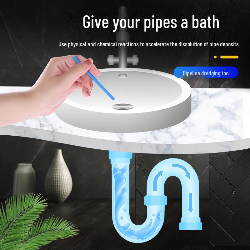 Палочка для прочистки канализации: Дезодорирует, растворяет и прочищает трубы — идеально подходит для использования на кухне и в домашнем хозяйстве.