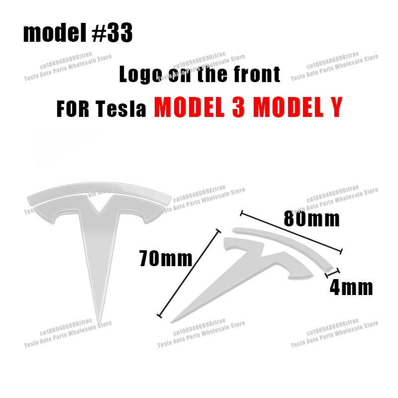 YNHCU1 For Tesla Model 3 Model Y Cybertruck Roadster SpaceX Car Logo Badge Hood Front Grille Rear Trunk Decoration Sticker Accessories