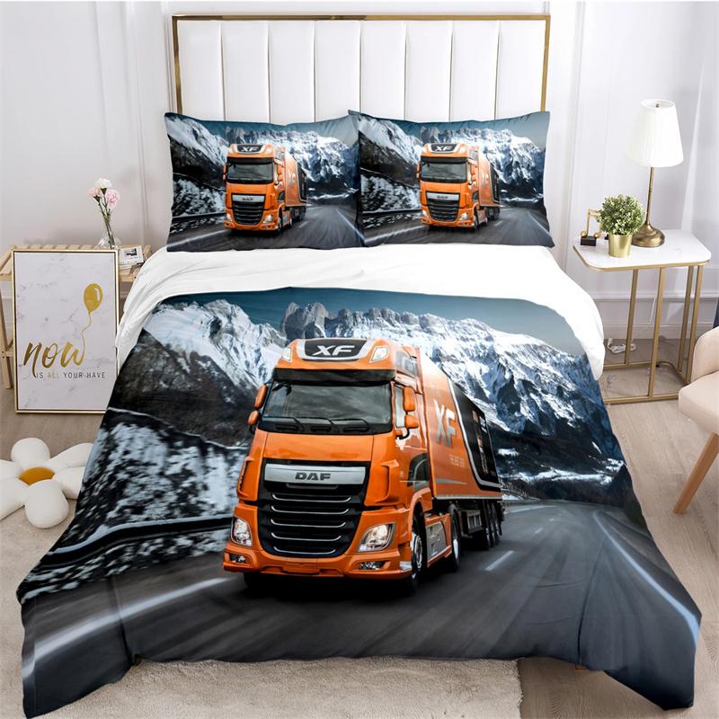 Набор пододеяльника с наволочкой DAF Truck Размеры: Twin, Full, Queen, King Подарок для детей Домашний текстиль