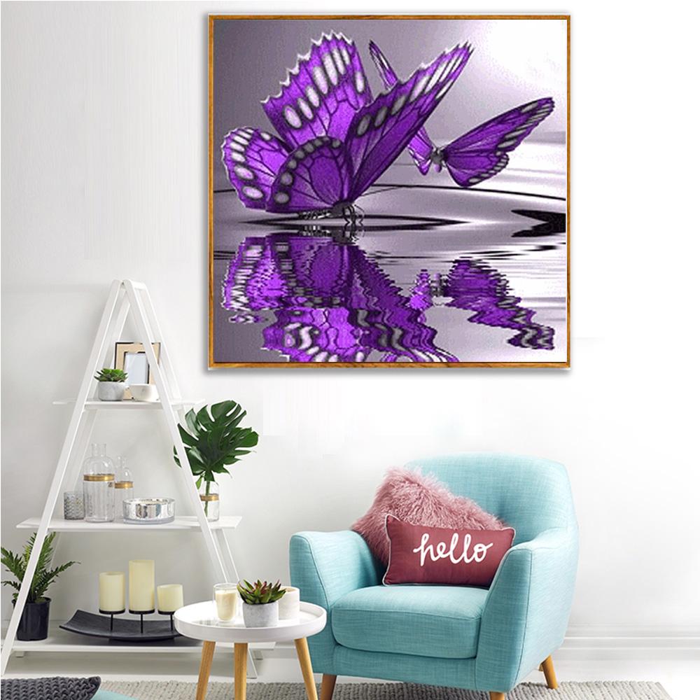 Набор алмазной мозаики полной выкладки 5D "Бабочка" для домашнего творчества и декора