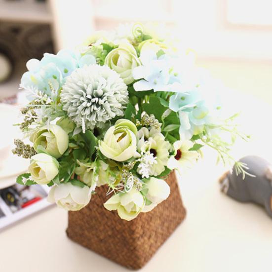 1 букет искусственных цветов для дома, гостиной, свадьбы, рабочего стола, реквизит для фотографии