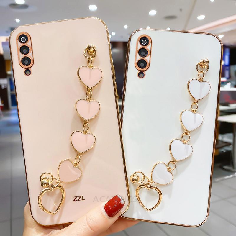 Роскошный модный чехол-браслет с покрытием Love Heart A 50 70 для Samsung Galaxy A50 A70 A7 2018 A30 S, чехол на запястье A50S