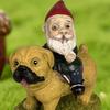 Статуэтка садового гнома Yousheng, смоляная статуэтка верховой собаки-карлика, расписанное вручную украшение в виде карлика для украшения садового растения на открытом воздухе
