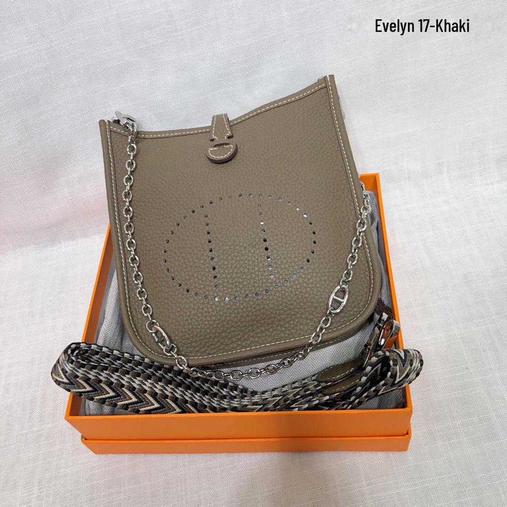 Женская мини-сумка-ведро из натуральной коровьей кожи с узором личи Evelyn Design