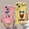 Подходит для чехла на телефон iPhone 15 iphone14pro милый мультяшный губка 13/12/11 прозрачный xsmax силикон