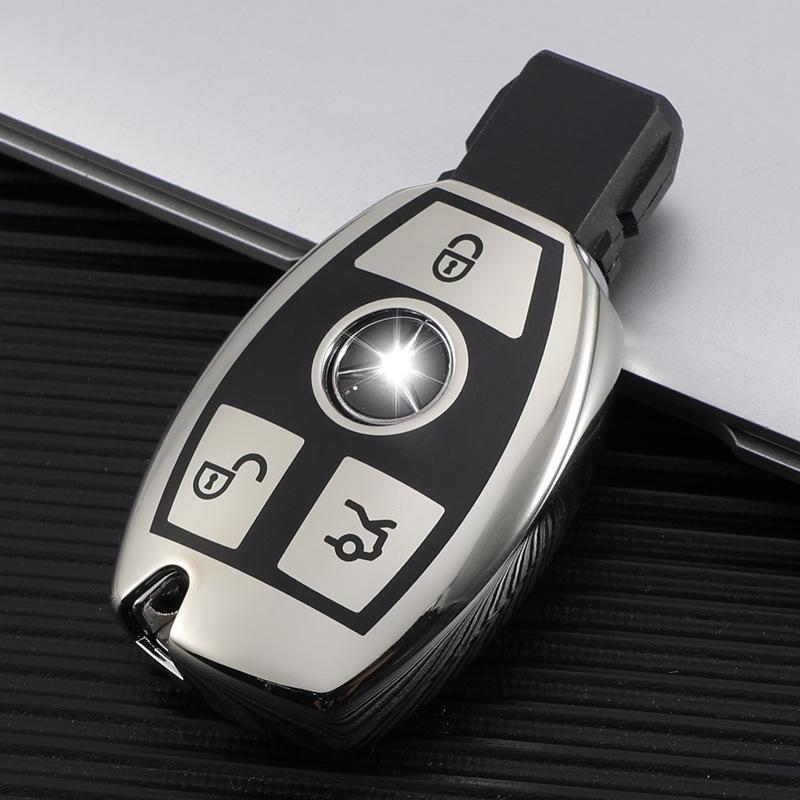 Подходит для Mercedes-Benz A-класс Чехол для ключа, C-класс S-класс B-класс GLC/CLS/SLC/GLE/GLC Чехол Всеохватывающий Брелок