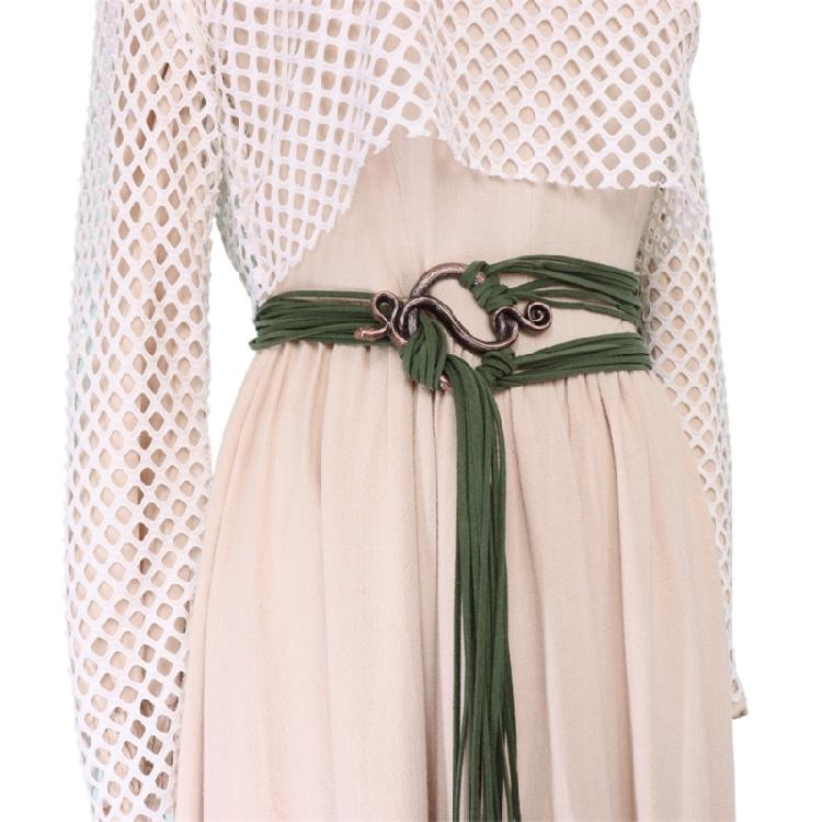 Vikinges Trolles Crosses Belt Long Rope Rings Knotted Belt Norses Witch Waist Belt Medieval Long Rope Belt for Cosplay