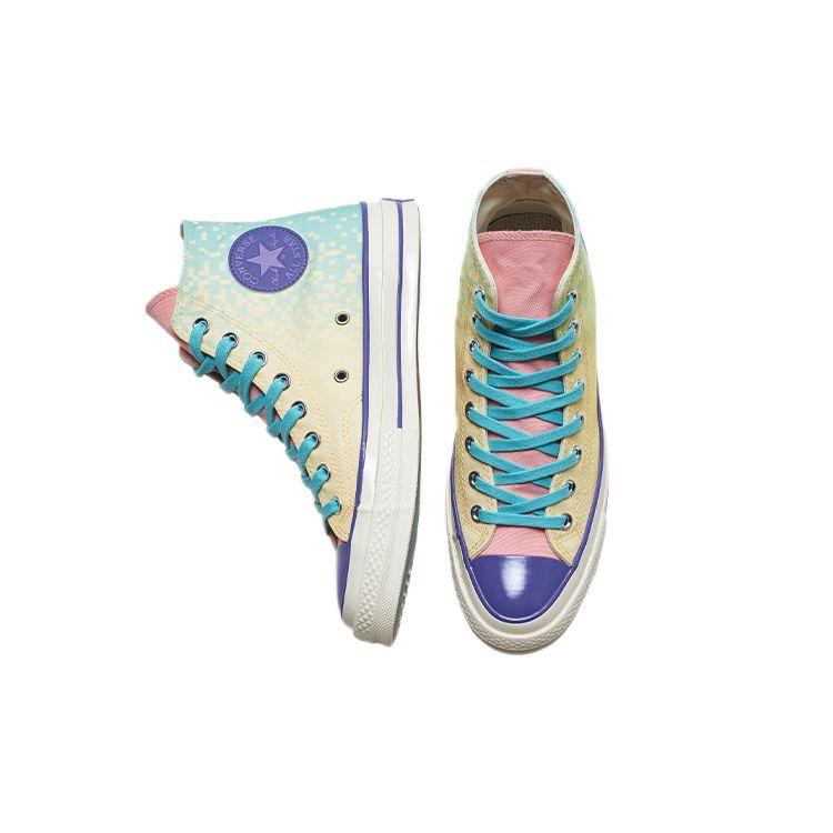 Converse 1970-е Chuck Taylor All Star Ретро Классические Высокие Кеды из Канваса Унисекс Светло-желтый Синий 171935C
