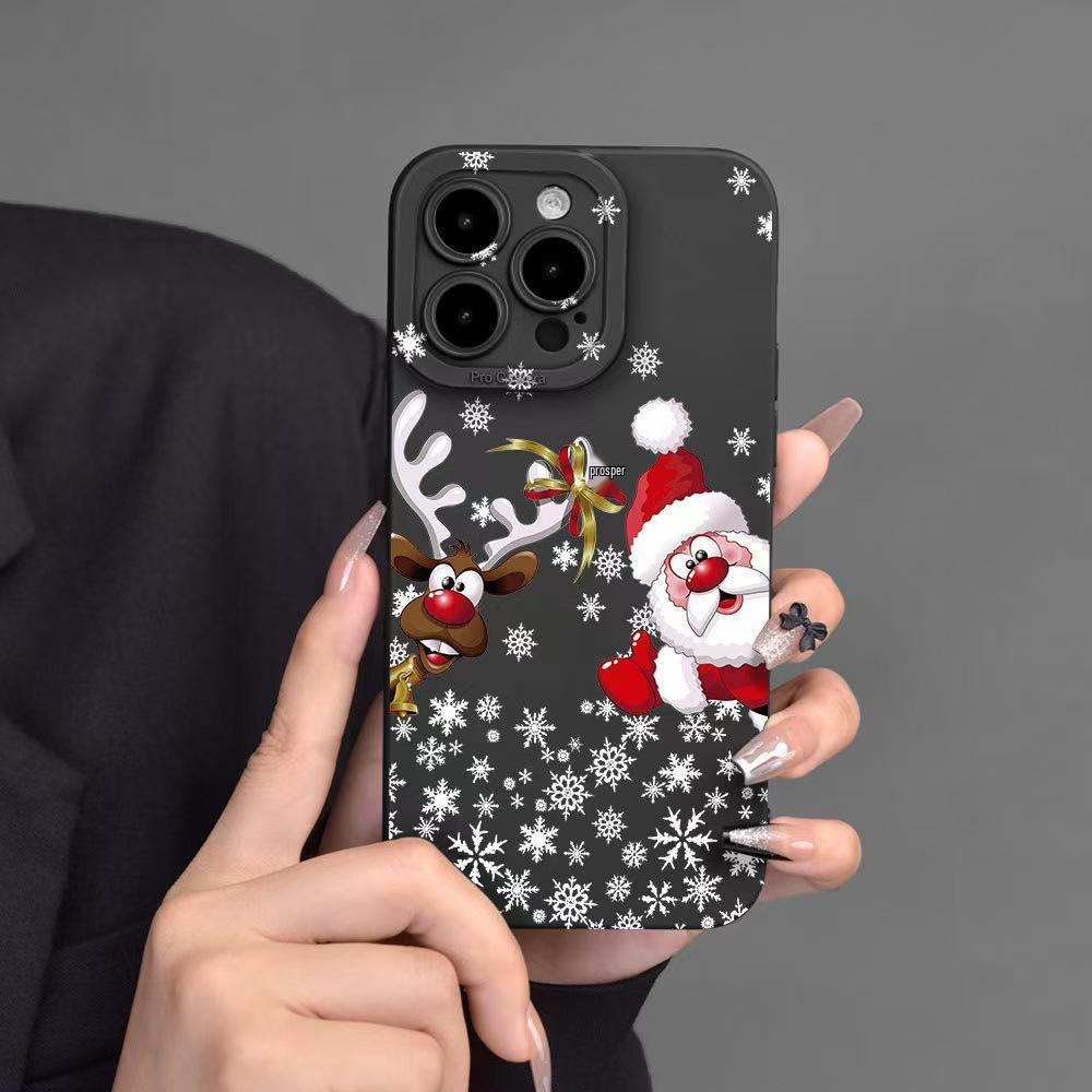 Чехол для iPhone Санта-Клаус для 16 Pro Max, 15 Pro, 14 Plus, 13, X - Новая модель, Креативный и Модный