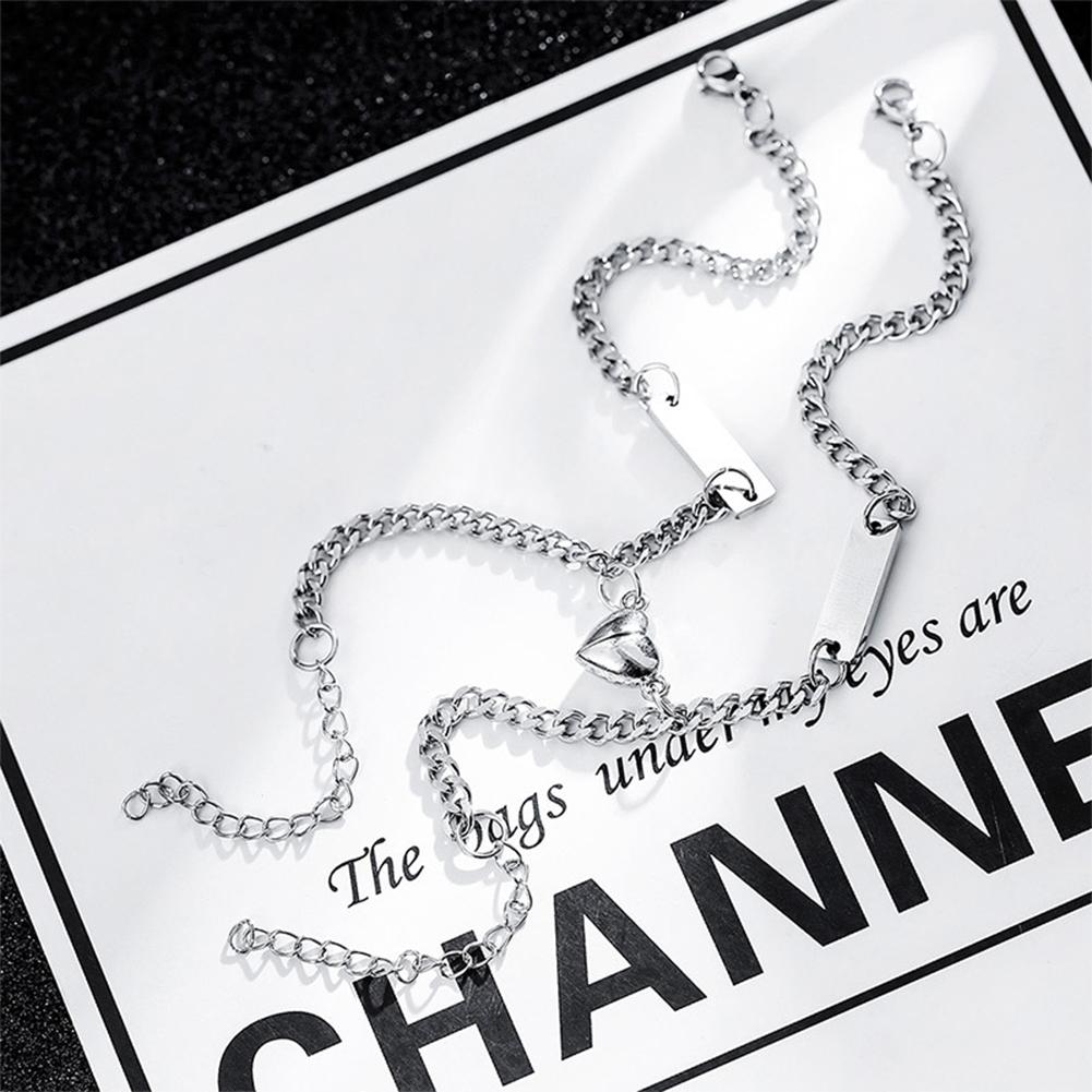 Love Magnetic Titanium Steel Couple Bracelets Simple Pendant Magnetic Couple Bracelets Women Men Hand Jewelry