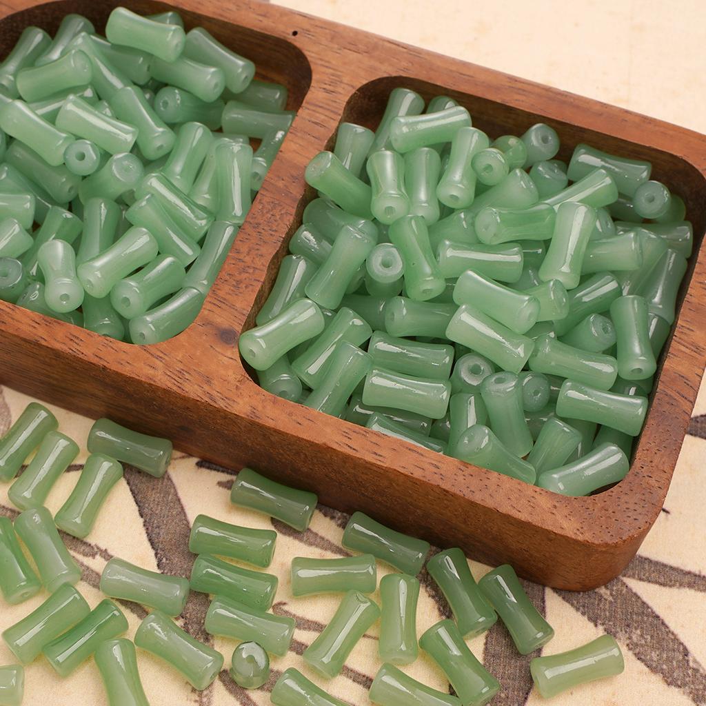 Стеклянные ореолы для окрашивания Бамбуковые бусины Бусины в старинном стиле Бусины ручной работы Аксессуары для бисера Глазурь Имитация нефрита Бусины Материалы