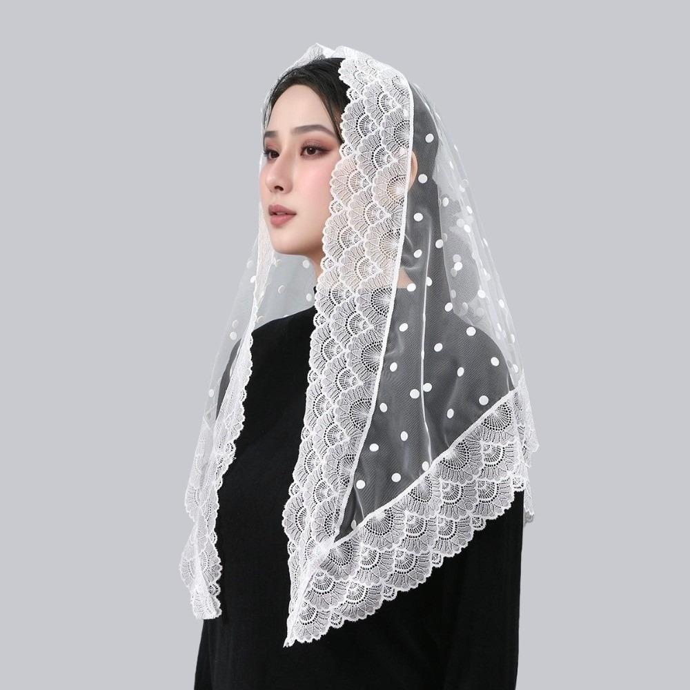 Thin Lace Flower Hair Scarf Shawl Cute Sweet Headscarf Shawl Bandanas for Women Photography