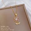 Leaf Five-Petaled Flower Light Luxury Temperament Gorgeous Full Diamond Necklace Female Versatile Collarbone Chain Titanium Steel Chain