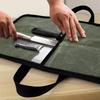 Professional Chef Knife Storage Bag Canvas Portable Handheld Knife Case with Zipper Waterproof Outdoor Picnic Camp BBQ Kitchen