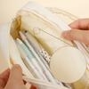 Large Capacity Pen Bag PU Leather+PVC Stationery Bag High Quality Pencil Case  School Office