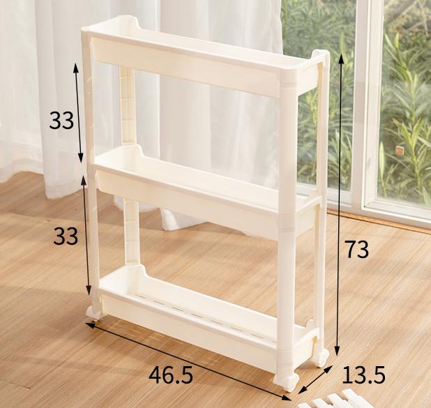 3/4 Layer Narrow Shelf Movable Storage Rack Behind Bathroom Door Toilet Gap Floor Trolley Bathroom Seam Shelf Kitchen Organizer