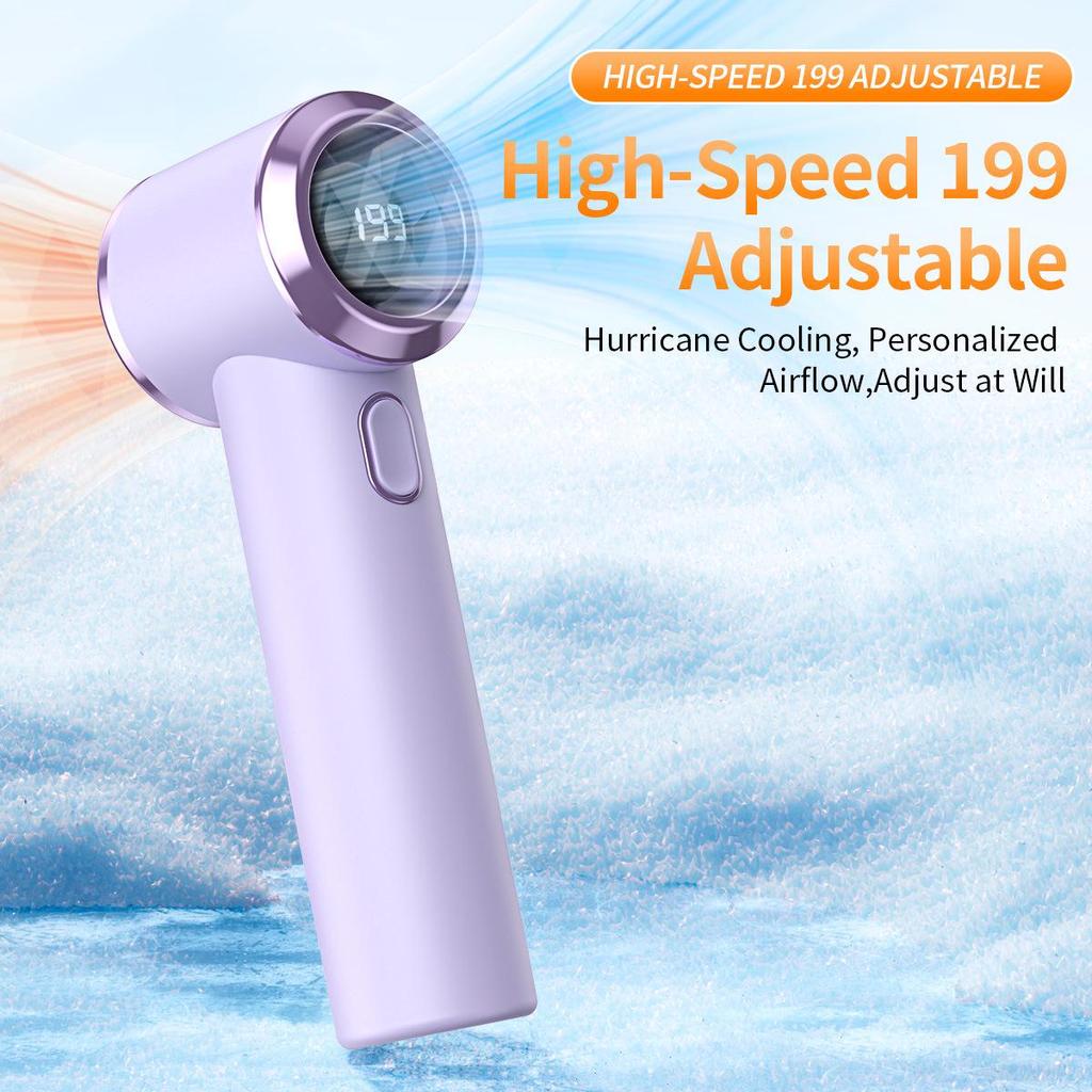 T236 Portable Handheld Fan - Mini with High-Speed, Powerful Multi-Gear Wind & Digital Display