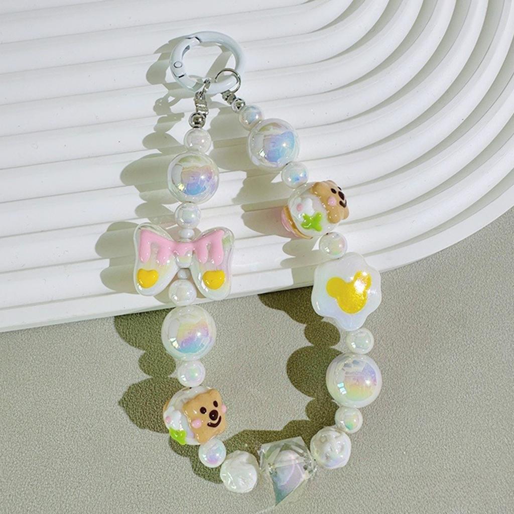 Милый кавайный мини-брелок с бантом конфетного цвета, мультяшный красочный телефон, шнурок для защиты от потери, кулон на рюкзак, украшение, подарки