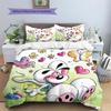 Diddl the Jumping Mouse Pattern Bedding Quilt Set  Home Decoration  Gift (1 * duvet cover + 2 * pillowcase  without core)