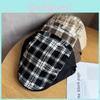 Retro Plaid Patchwork Newsboy Cap For Women Spring Summer Fashion Sun Protection
