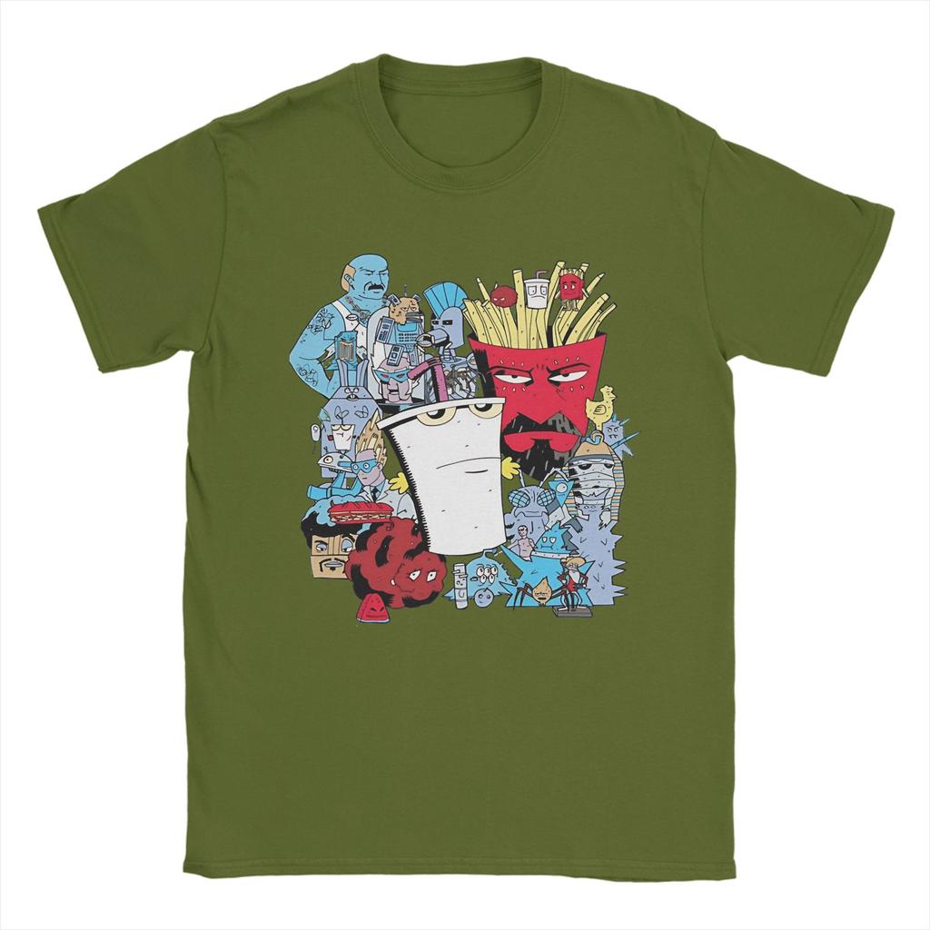 Унисекс футболка Aqua Teen Hunger Force 100% Хлопок Топы Потрясающие Футболки с коротким рукавом и круглым вырезом Футболки Большого Размера