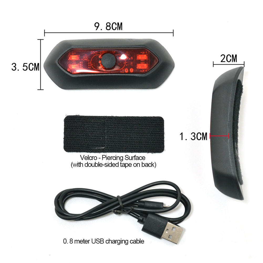 4 светодиодных фонаря для шлема, перезаряжаемые, для мотоцикла, велосипеда, сигнальная лампа, яркий мигающий водонепроницаемый с 3 режимами USB-света